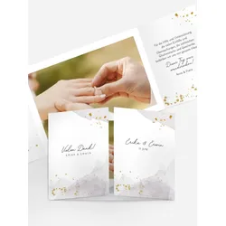 Dankeskarten Hochzeit selbst gestalten mit Spruch und Fotos im Onlinedesigner bei Meine-Kartenmanufaktur.de