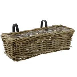 Frank Flechtwaren Blumenkasten, Planzkasten, Balkonkasten, Balkonpflanzer "Rattan", mittel 46 x 18 x 15 cm