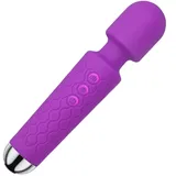 Vibration für Frauen Massagestab Massager Leises & Starkes,Elektrischer Handheld Kabelloses Handmassagegerät Stab-Massager aus Weiches Silikon, 20 Vibrationsmodi&8 Geschwindigkeiten,Ganzkörper