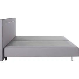 Collection AB Boxspringbett COLLECTION AB "London, inklusive Topper und Kissen, mit LED-Beleuchtung", grau (hellgrau, anthrazit), B:190cm L:206cm, Komplettbetten, Boxspringbett, Boxspringbett erhältlich in 90cmx200cm, 140cmx200cm & 180cmx200cm