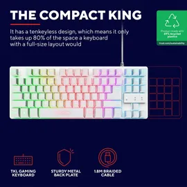 Trust Gaming GXT 833W Thado Tastatur mit TKL-Beleuchtung - Weiß