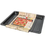 RBV Birkmann Birkmann Backblech perforiert und verstellbar, 36-52 x 33 cm, für knusprige Böden, Antihaftbeschichtung und Rezeptvorschlag, 210585