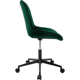 ML-Design Bürostuhl, Grün, Sitzfläche aus Samt, Metallgestell, Polsterstuhl mit Rückenlehne, höhenverstellbar, 360° Drehstuhl mit 5 Rollen,