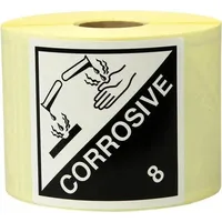TransPak Etiketten Maße 100x100mm Papier weiß/schwarz Aufdruck Corrosive