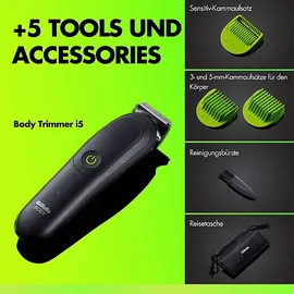 Gillette Labs Body + Intimate Trimmer i5, Multigroomer, Schwarz