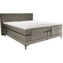 Alina Boxspringbett ALINA "Powell", braun (hellbraun gcp 42), B:172cm L:212cm, Chenille GCP (100% Polyester), Komplettbetten, Boxspringbett, inkl. Motor, Matratze und Topper, in unterschiedlichen Ausführungen