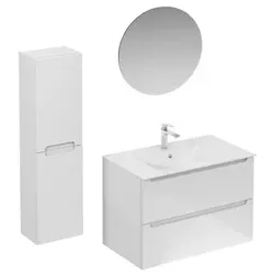 Naturel Stilla Badezimmer-Set weiß glanz KSETSTILLA006