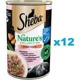 Sheba 12x400 g Nature's Collection: Nassvollnahrung für adulte Katzen mit Lachs, Süßkartoffeln und grünen Bohnen in Sauce