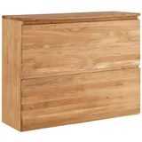 Lomadox Schuhschrank Eiche massiv geölt SALACH-64 mit 2 Klappen, hängend b/h/t: ca. 110/84/35 cm