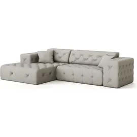 Fun Möbel Ecksofa Designersofa CHANTAL in Stoff Opera Velvet Gelb Ottomane Links
