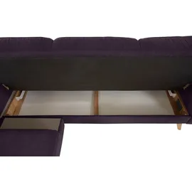 exxpo - sofa fashion Ecksofa EXXPO - SOFA FASHION "Nappa, kompakt und komfortabel, bequem, zeitloses Design, L-Form", lila (purole), B:222cm H:87cm T:156cm, Samtvelours (100% Polyester);Webvelours (100% Polyester), Sofas, Ecksofa, tolle Detailverarbeitung, inkl.