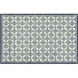 Wash+Dry Flachwebeteppich Flower Fields Grey, Weiß, Hellgrau, Textil, Blume, rechteckig, 75x120 cm Oeko-Tex® Standard 100, für Fußbodenheizung geeignet, in verschiedenen Größen erhältlich, schmutzabweisend, waschbar, pflegeleicht, strapazierfähig,