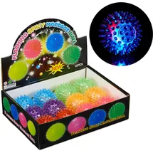 Relaxdays 10024328 LED Igelball, 12er Set, mit Noppen, leuchtender Flummi, Blinkender Stachelball, Ø 6,5 cm, Pack