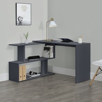 Schreibtisch Winkelschreibtisch Eckschreibtisch Computertisch Tisch Regal Grau