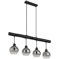 GLOBO Holzbalken 4-flg. 85 cm rechteckig schwarz Glas