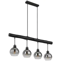 GLOBO Holzbalken 4-flg. 85 cm rechteckig schwarz Glas