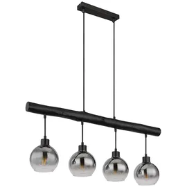 GLOBO Holzbalken 4-flg. 85 cm rechteckig schwarz Glas