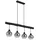 GLOBO Holzbalken 4-flg. 85 cm rechteckig schwarz Glas