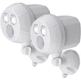 mrbeams Mr. Beams LED-Außenstrahler mit Bewegungsmelder MB380 weiß, 2er-Pack