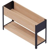 upyard Holz-Pflanzkasten Modernbox mit Ablage, ca. B118/H72/T36 cm, Braun