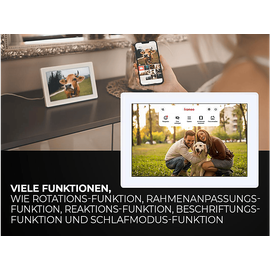 Rollei Smart Frame WiFi 100 mit App-Funktion Digitaler Bilderrahmen, 25,53 cm, 800 x 1280p, Weiß