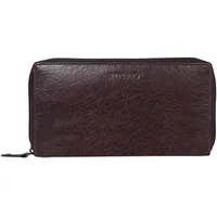 STILORD 'Dana' Damen Geldbörse lang Leder Anti RFID NFC Vintage Portemonnaie im Querformat große Brieftasche mit Reißverschluss für Kleingeld EC-Karten Echtleder, Farbe:samt - braun