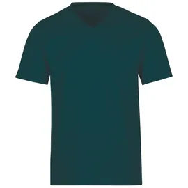 TRIGEMA T-Shirt "TRIGEMA V-Shirt DELUXE Baumwolle", Jungen, Gr. L, blau (saphir), Single Jersey, 100% Baumwolle, Basic, lang, V-Ausschnitt, Shirts T-Shirt