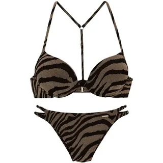 Bruno Banani Push-Up-Bikini Damen schwarz-gold Gr.38 Cup B