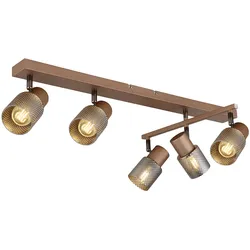 Deckenstrahler Deckenlampe Wohnzimmerlampe schwenkbar kaffee 6 flammig L 70 cm