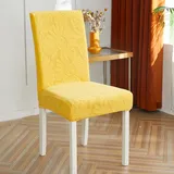 Stuhlhussen 2er Set Gelbe Blüten Stuhlbezug Stretch Stuhlhussen,Universal Stuhlhussen Schwingstühle Hussen,Stuhlbezüge Abnehmbar,Chair Cover für Hochzeitsfeiern, Bankett, Hotel