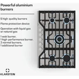 Klarstein Turbocast Gaskochfeld 5-Brenner