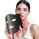LED Gesichtsmaske Lichttherapie mit Rotlichtlampe, 660nm&850nm Silikon Lichttherapie Maske, 5 Helligkeitsstufen & 10/15/20Minuten Timer, Red Light Therapy für Gesicht
