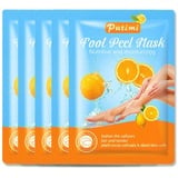 P-Beauty | Premium Fußmaske für Extremen Hornhautentfernung | Fußpflege-Lemon-Socken für Geschmeidige Baby-Füße | Intensive Feuchtigkeitspflege | Einfach Fußpeeling | Spa-Erlebnis zu Hause | 5 Paar