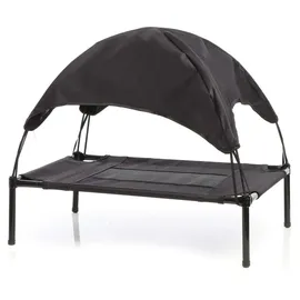 fudajo Hundebett mit Dach M 76 x 60 x 16 cm schwarz