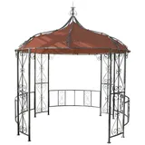 MCW Pergola Cabrera, Mit Wasserablaufösen, stabiler Stand, Abnehmbarer Bezug, rund braun