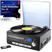 auvisio Plattenspieler: Kompakt-Stereoanlage & Digitalisierer mit DAB-Digitalradio & Software (Schallplattendigitalisierer, Plattenspieler mit CD, Kassettenrekorder)