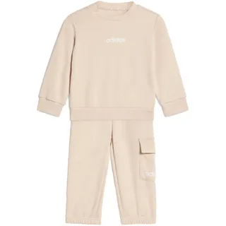 adidas Unisex Baby ESSENTIALS LINEAR LOGO JOGGER, Crystal Linen/white, 0-3 Months