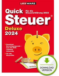 LEXWARE QuickSteuer Deluxe 2024 (für das Steuerjahr 2023) Software Vollversion (Download-Link)