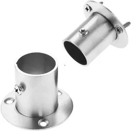 HQdeal Edelstahl Rundrohr-Halterung 25 mm 2 Stück