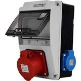 Doktorvolt Wandverteiler XS 16A 2x230V IP44 Stromverteiler Komplett Verdrahtet Doktorvolt DV-5121-F