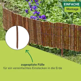 WINDHAGER Beeteinfassung Weide 100 x 20/35 cm beige