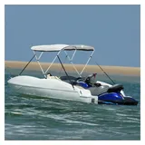 vidaXL Bimini Sonnenverdeck 3-Bow 183 x 137-152 x 137 cm 600D Polyester Weiß/Schwarz