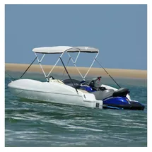 vidaXL Bimini Sonnenverdeck 3-Bow 183 x 137-152 x 137 cm 600D Polyester Weiß/Schwarz