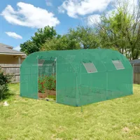 NAIZY Gewächshaus 3x4x2 m Foliengewächshaus Bogen Dach Tomatengewächshaus 12 m2 Tomatenhaus mit Fenster & HDPE+LDPE+Verzinktes Rohr Folientunnel