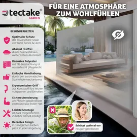 Tectake Aluminium Seitenmarkise 160 x 300 cm grau