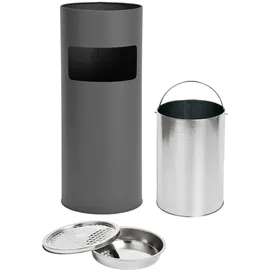 Svita 30L Standaschenbecher Eimer Aschenbecher Mülleimer Ascher 60x25cm Grau