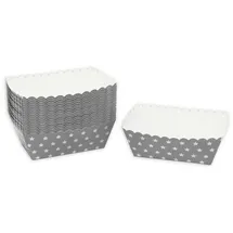 Frau Wundervoll Frau WUNDERVoll® Kuchen Backformen 24 Stück, grau, weiße Sterne/Mini Kuchenform Backformen, Backförmchen, Muffin Backform, Muffin Backform, Papierbackform, Förmchen Papier Kastenform Einweg Backform
