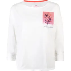 Lieblingsstück T-Shirt »CamillaL«, mit kleinem Print auf der linken Brust, abgerundeter Saum Lieblingsstück offwhite XS