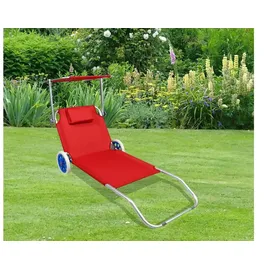 VCM Sonnenliege 165 x 65 x 16 cm Rot