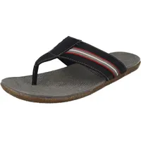 Herren Leder Oben Hineinschlüpfen Zehensteg Sandale Mit Nackenband Design Branding Zu Dem Fußbett Perfect Für Y - Herren, Marine, 41 - 40.5 EU Weit